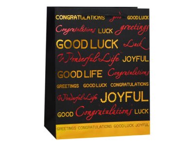 Пакет подарочный бумажный XM "Good luck" 22*25*9см YM01310-XM (480шт)