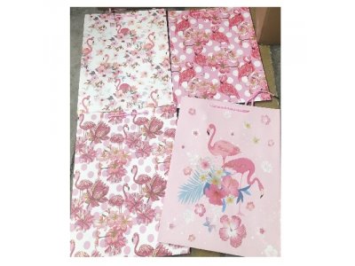 Пакет подарочный бумажный M "Pink flamingo" 26*32*10см TL00050-M (480шт)